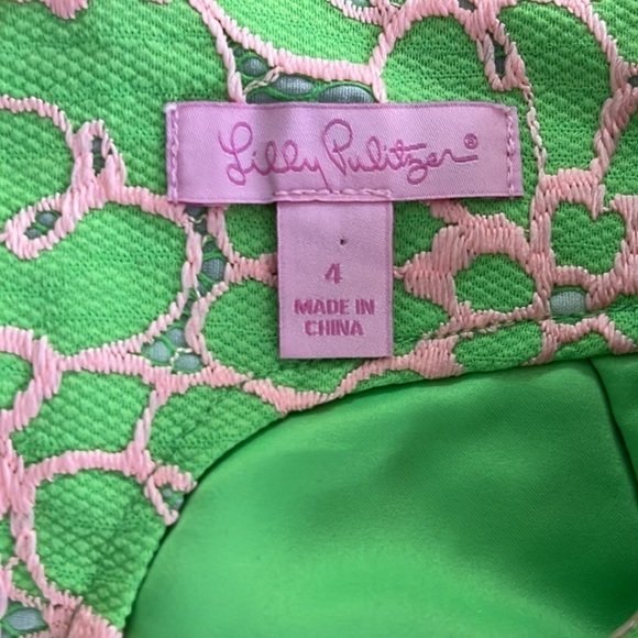 Lilly Pulitzer Hyacinth Green‎ Pique Pink Lace Pencil Skirt - Picture 8 of 8
